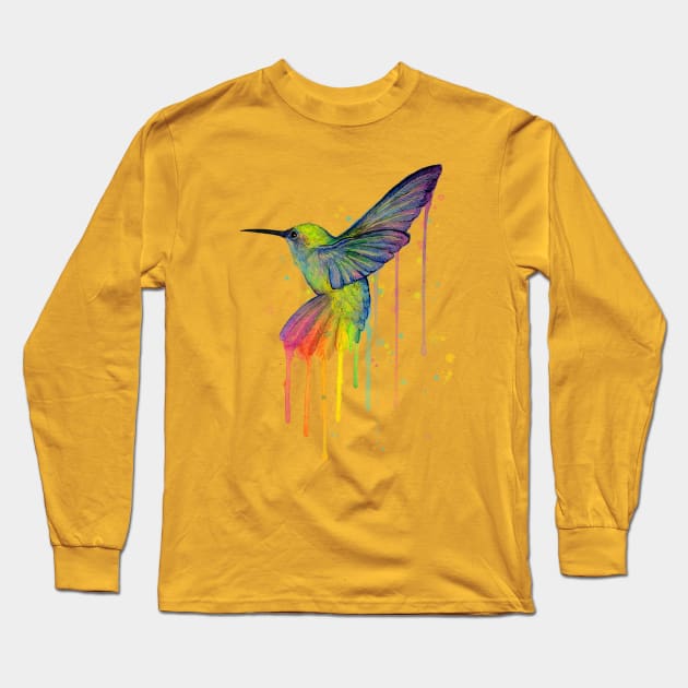 Colorful Colibri Long Sleeve T-Shirt by Happy Art Designs